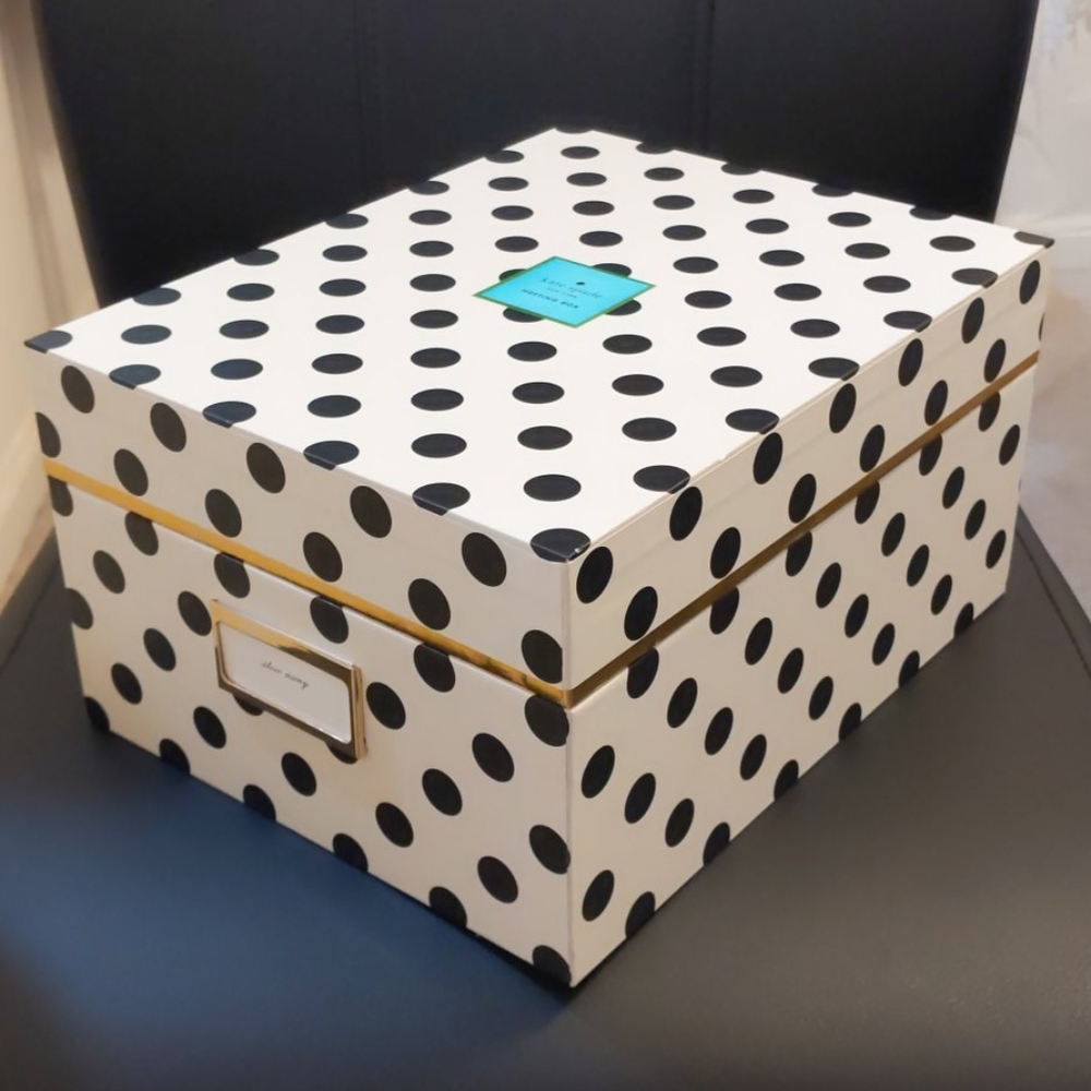 Kate Spade Polka Dot Storage Box NWT